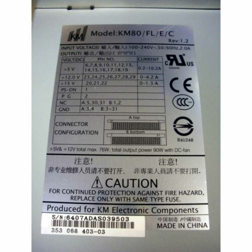 Fonte IBM 45E1413 KM80/FL/E/C 90W Power Supply U2 Tape Library 3573-L2U Dell HP Sun - MFerraz Tecnologia