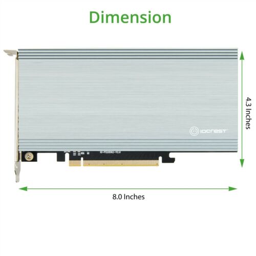 Controladora Quad M.2 M-key NVMe Slot PCIe 3.0 x16 Bifurcation Riser Controller Card Non-RAID - MFerraz Tecnologia