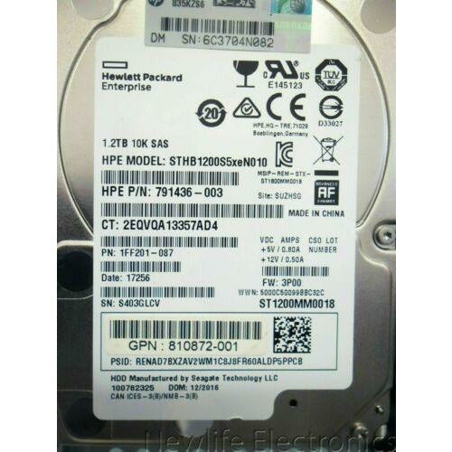 HP 840459-001 1.2 TB 10,000 RPM 2.5 in. SAS HDD 791436-003 STHB1200S5xeN010 disco - MFerraz Tecnologia