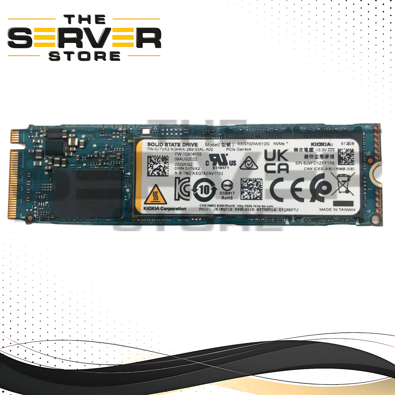 Dell 512GB NVMe M.2 2280 Gen 4.0 x4 SSD Kioxia XG7/BG5 KXG70ZNV512G 0JTVX2 JTVX2
