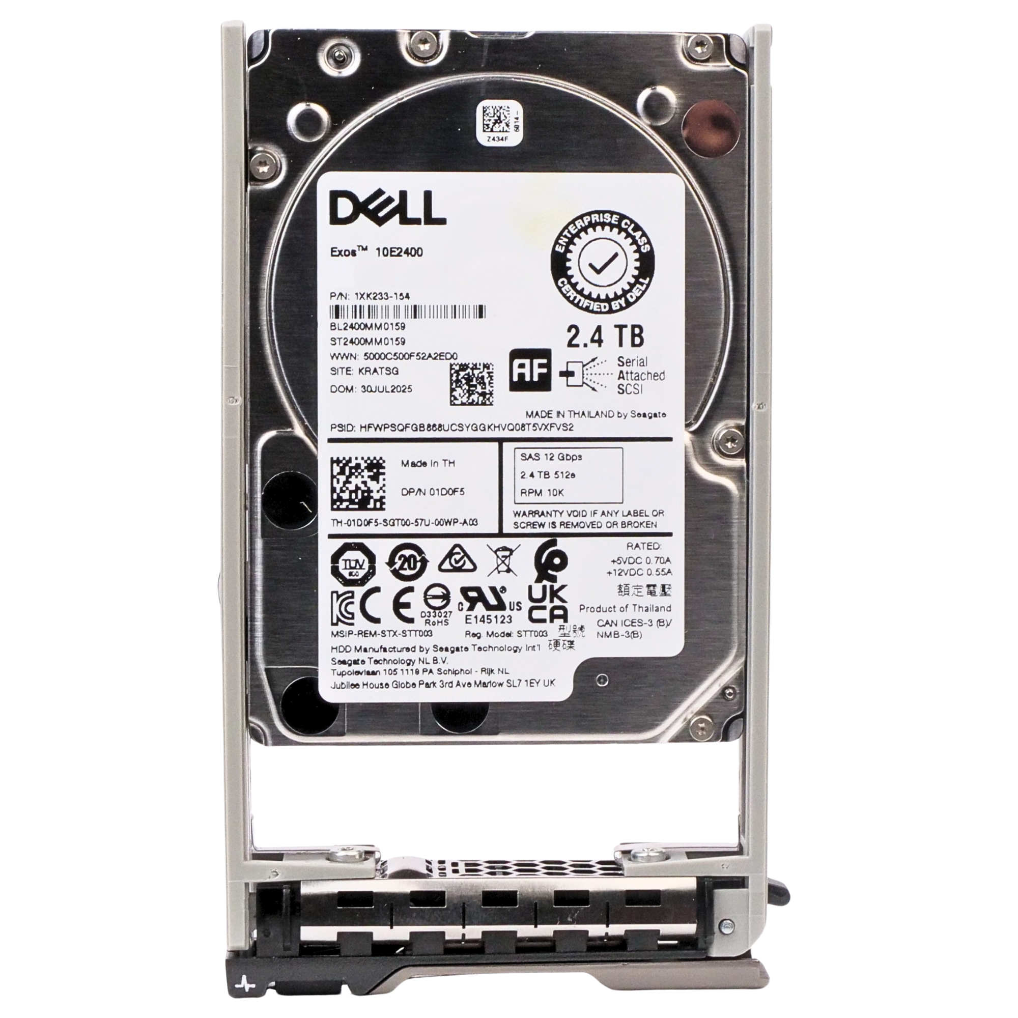 Dell G13 400-AVCN 2.4TB 10K RPM SAS 12Gb/s 512e 256MB 2.5in HDD
