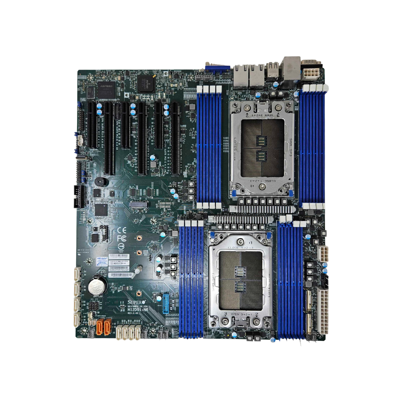 Supermicro Extended ATX Motherboard Dual Socket SP3 Supports AMD EPYC 7002/7003 Series (H12DSi-N6)