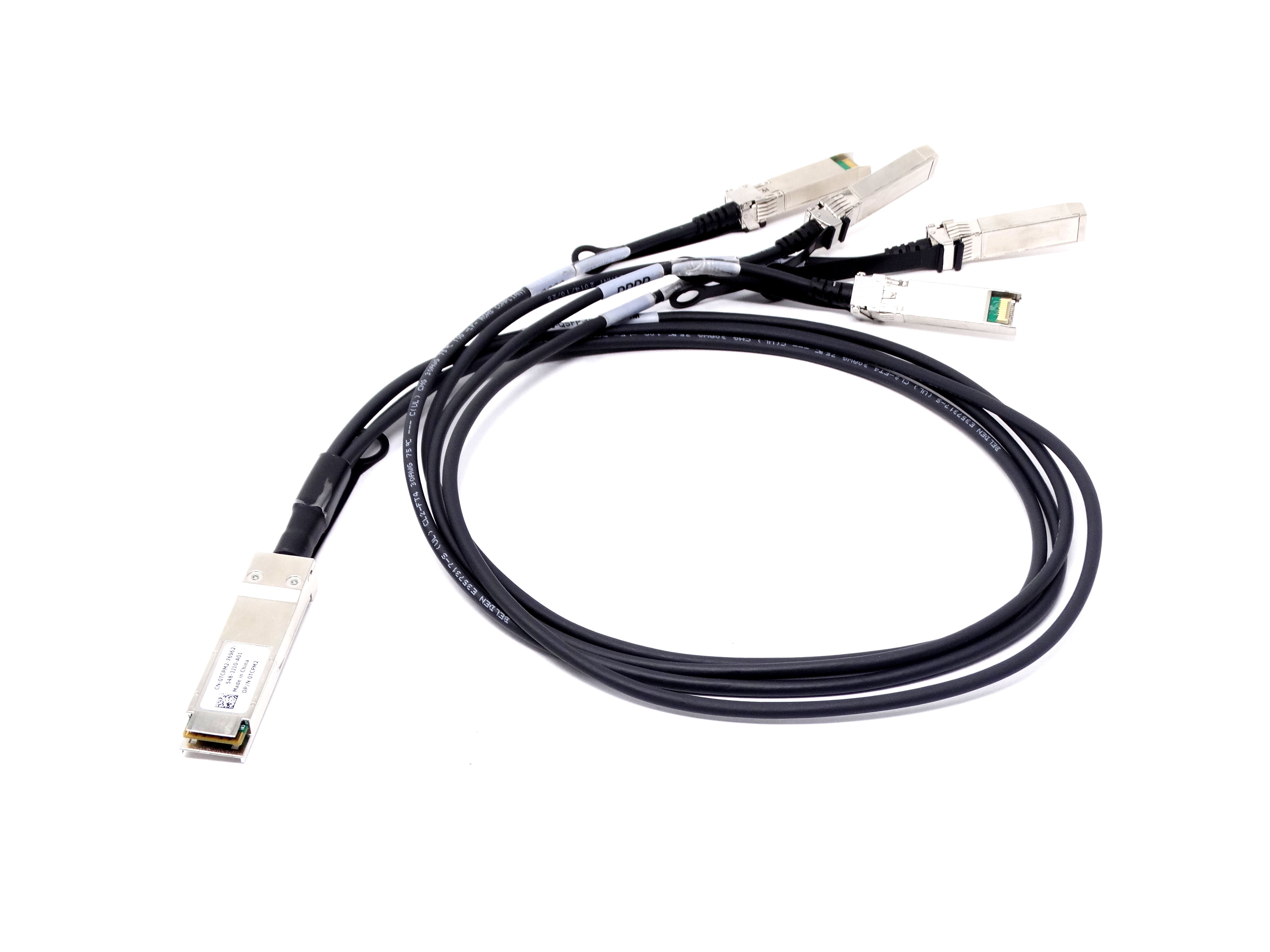 Dell 1M DAC-QSFP-4SFP-10G-1M 40GBase-CU QSFP+ to 4x SFP+ Cable (DAC-QSFP-4SFP-10G-1M)