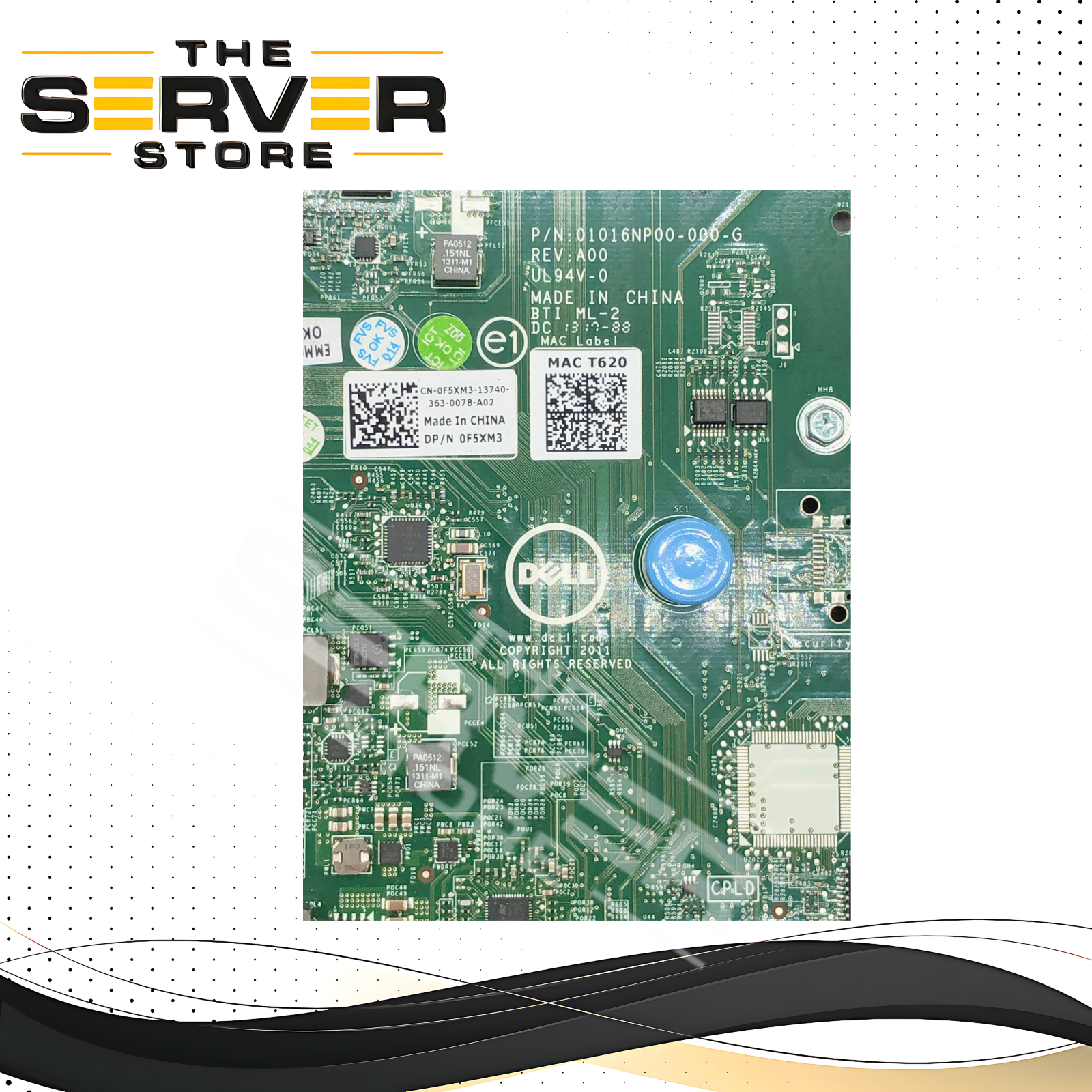 Dell PowerEdge T620 V3 Dual LGA2011 Socket System Board (Motherboard). P/N: F5XM3, 0F5XM3.