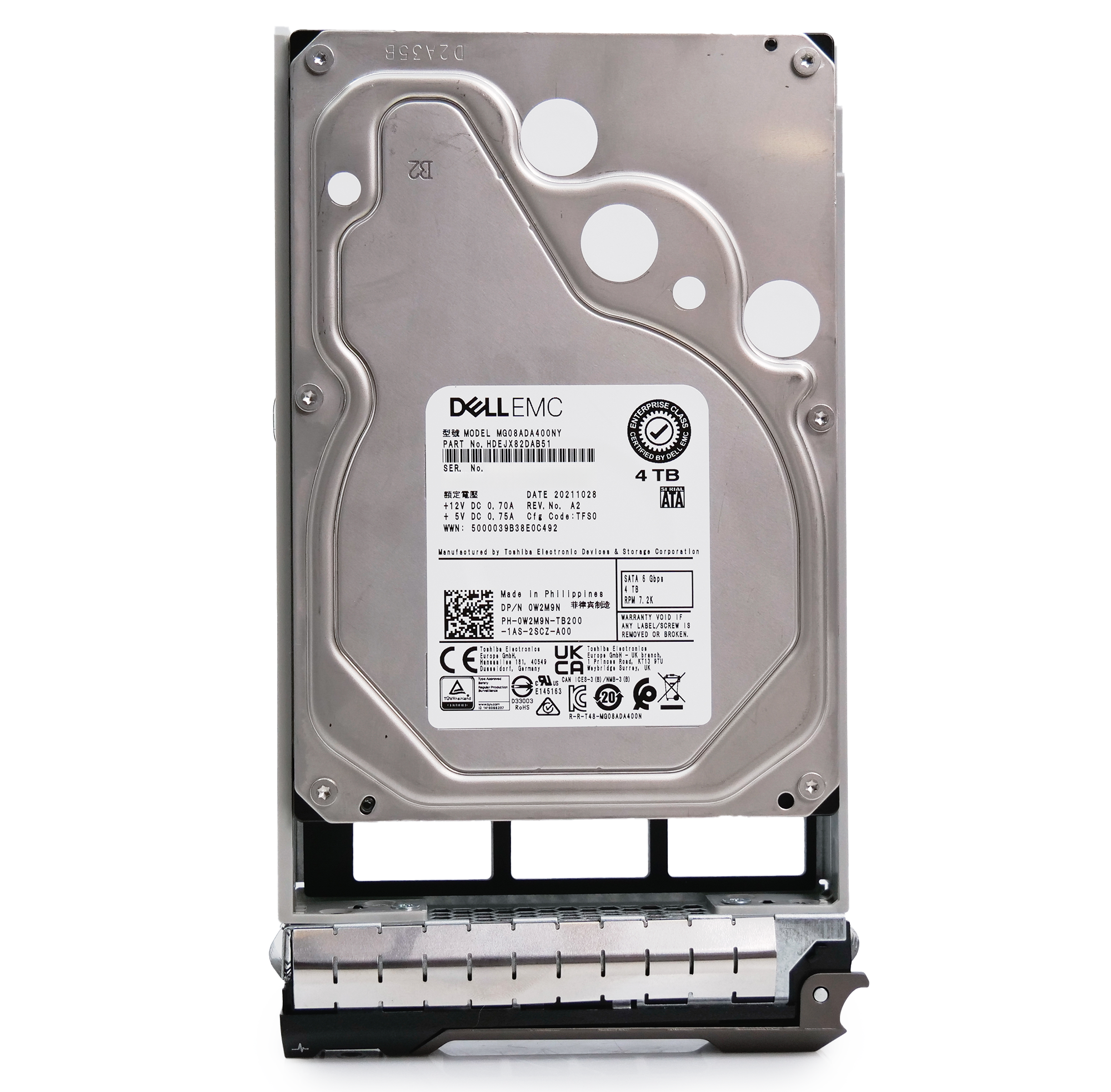 Dell G13 0W2M9N 4TB 7.2K RPM SATA 6Gb/s 512n 3.5in Hard Drive