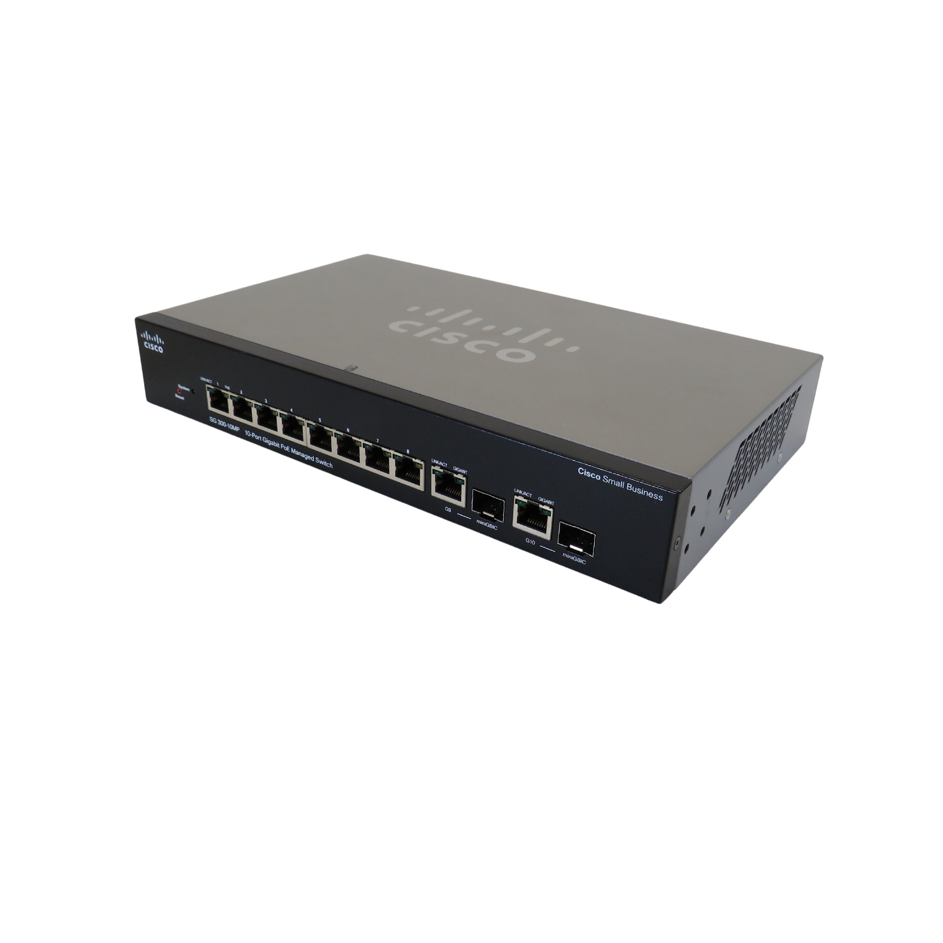 Cisco SG300-10MP 8-Port Gigabit Ethernet PoE 2 Port Combo Mini-GBIC Switch (Refurbished)