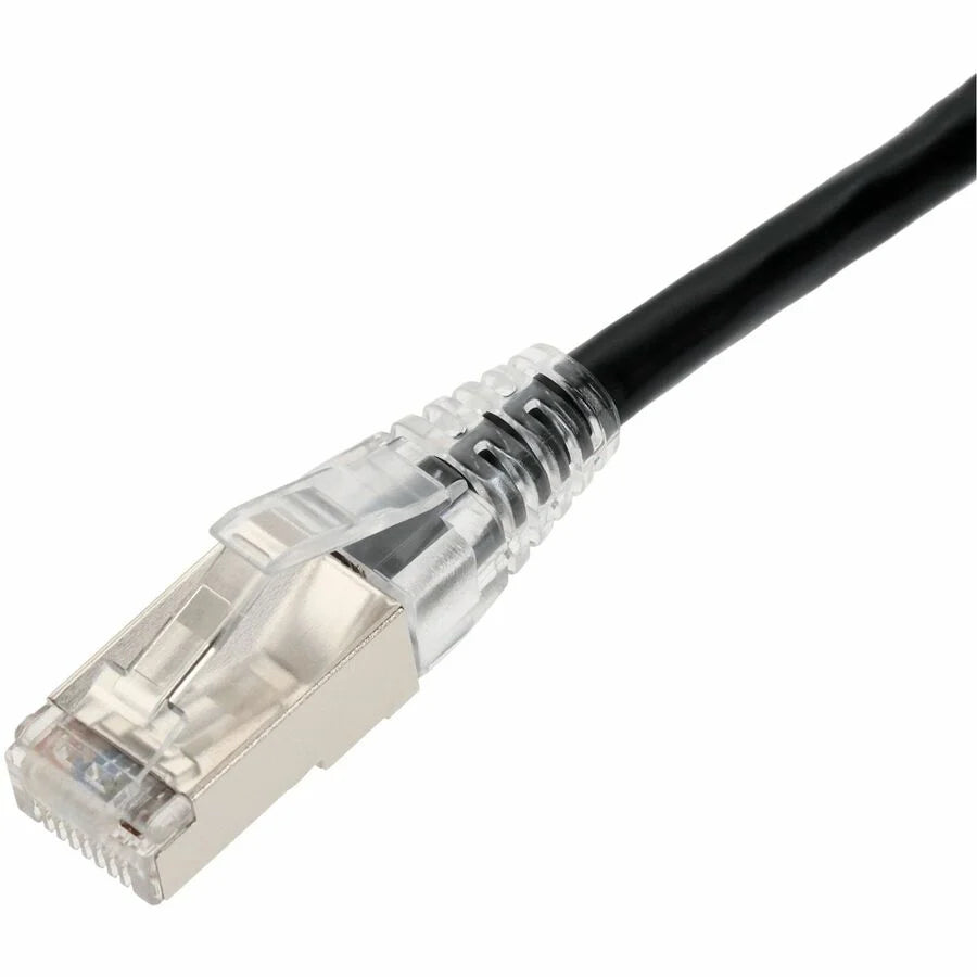 AddOn 50ft Black CAT 6 Shielded PVC Ethernet Cable Snagless Easy Clear Boot RJ-45 M/M