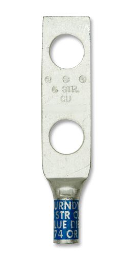 BURNDY SP-YA6C2TC14 Compression Lug, Two Hole #6 AWG, BLUE 7