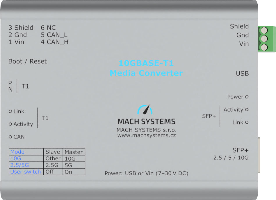10GBASE-T1 Media Converter