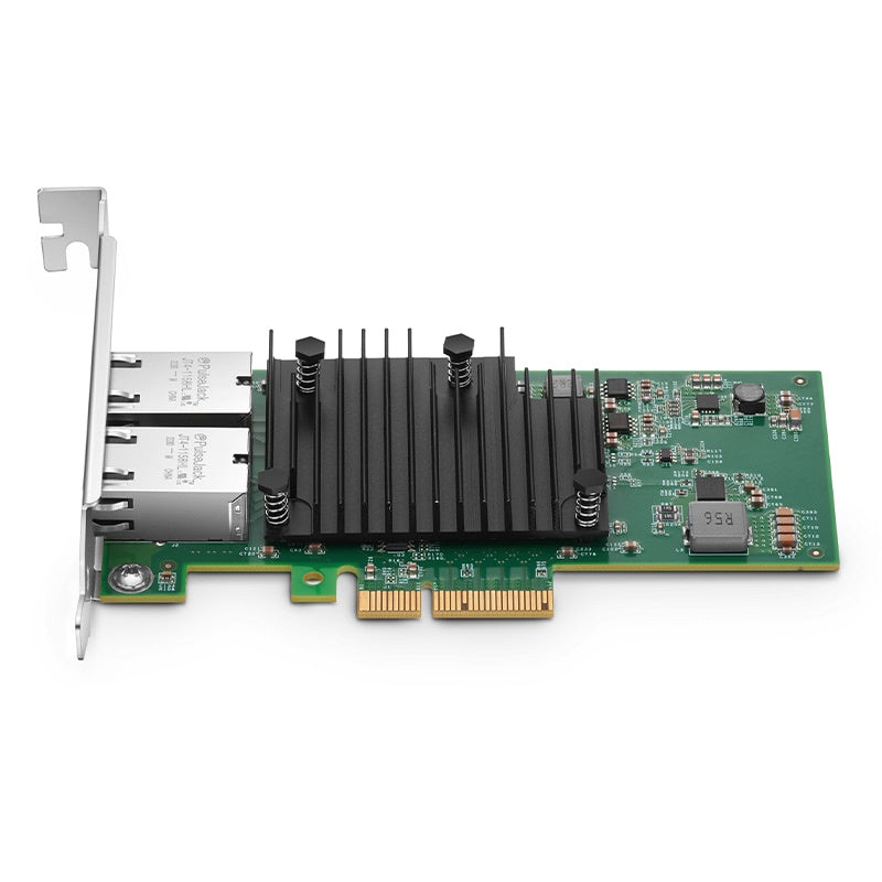 Intel X550-AT2 Based Ethernet Network Interface Card, 10GBase-T Dual-Port, PCIe 3.0 x 4, Comparable to Intel X550-T2, Full Height&Low Profile