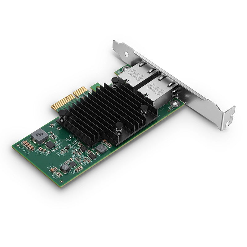 Intel X550-AT2 Based Ethernet Network Interface Card, 10GBase-T Dual-Port, PCIe 3.0 x 4, Comparable to Intel X550-T2, Full Height&Low Profile