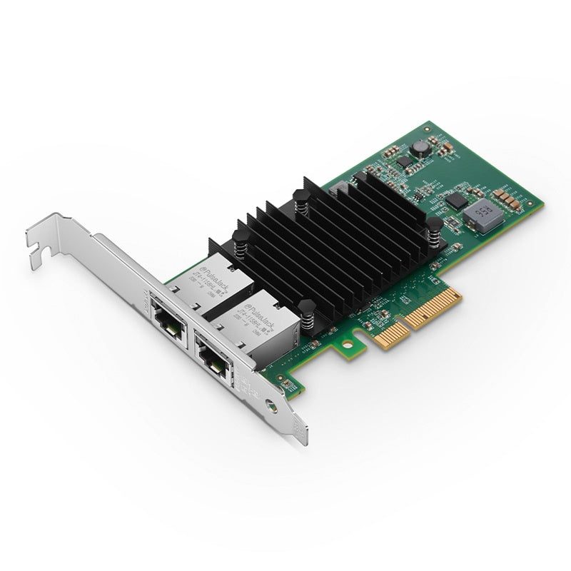 Intel X550-AT2 Based Ethernet Network Interface Card, 10GBase-T Dual-Port, PCIe 3.0 x 4, Comparable to Intel X550-T2, Full Height&Low Profile