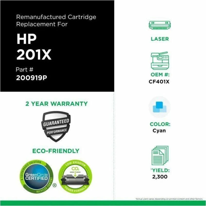 Clover Imaging Remanufactured High Yield Cyan Toner Cartridge for HP 201X (CF401X)