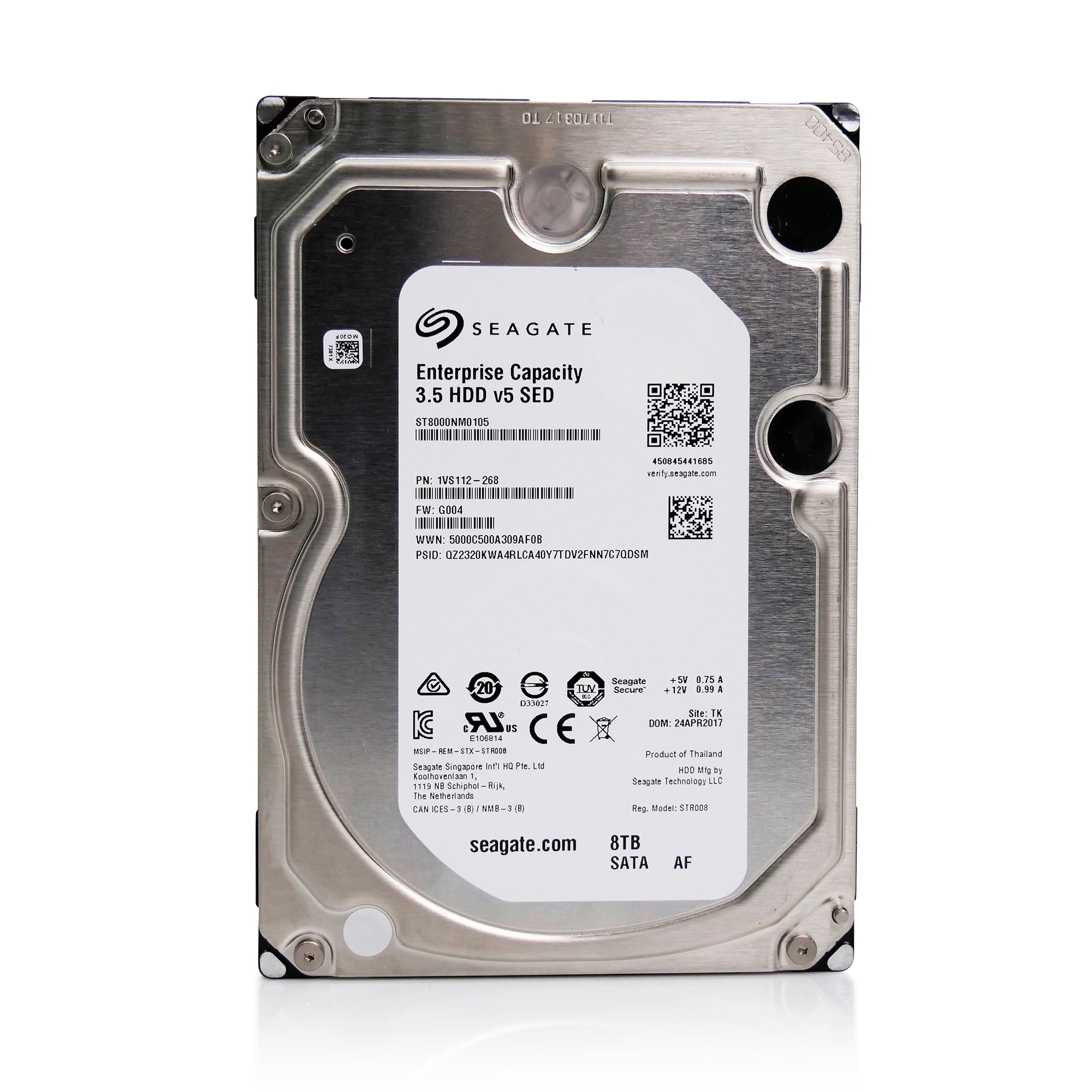 Seagate Exos 7E8 ST8000NM0105 8TB 7.2K RPM SATA 6Gb/s 512e 256MB 3.5" SED Hard Drive