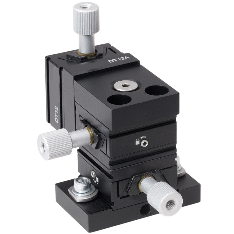 TH-DT12XYZ-M - 12.7 mm XYZ Dovetail Translation Stage with Baseplate, M4 Taps