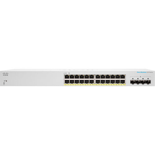Cisco CBS220-24FP-4G Business 24-Port PoE+ Smart Managed Switch with 4 Gigabit SFP Uplinks