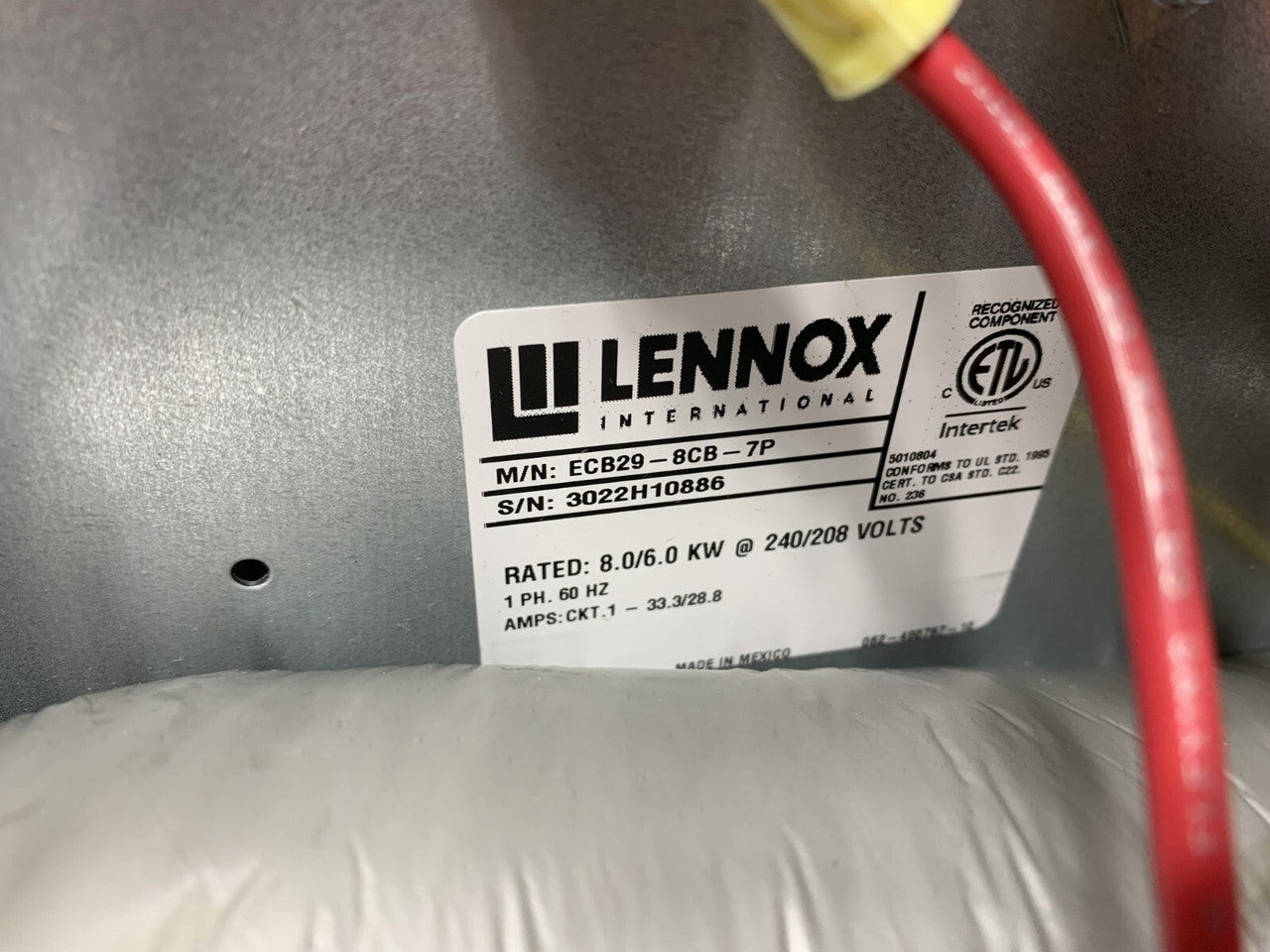 Lennox ECB29-8CB-7P Electric Heat Kit for Air Handler HVAC Systems