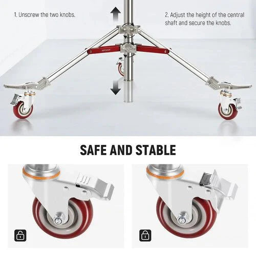 Neewer ST240SS Stainless Steel Light Stand with Casters (7.9')