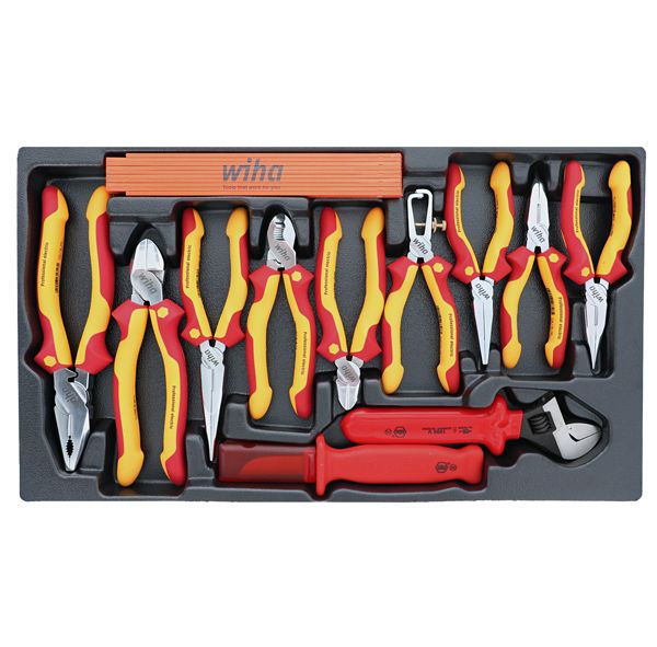 Wiha 32800 Electrician's Tool Set in Rolling Case, 80-Piece