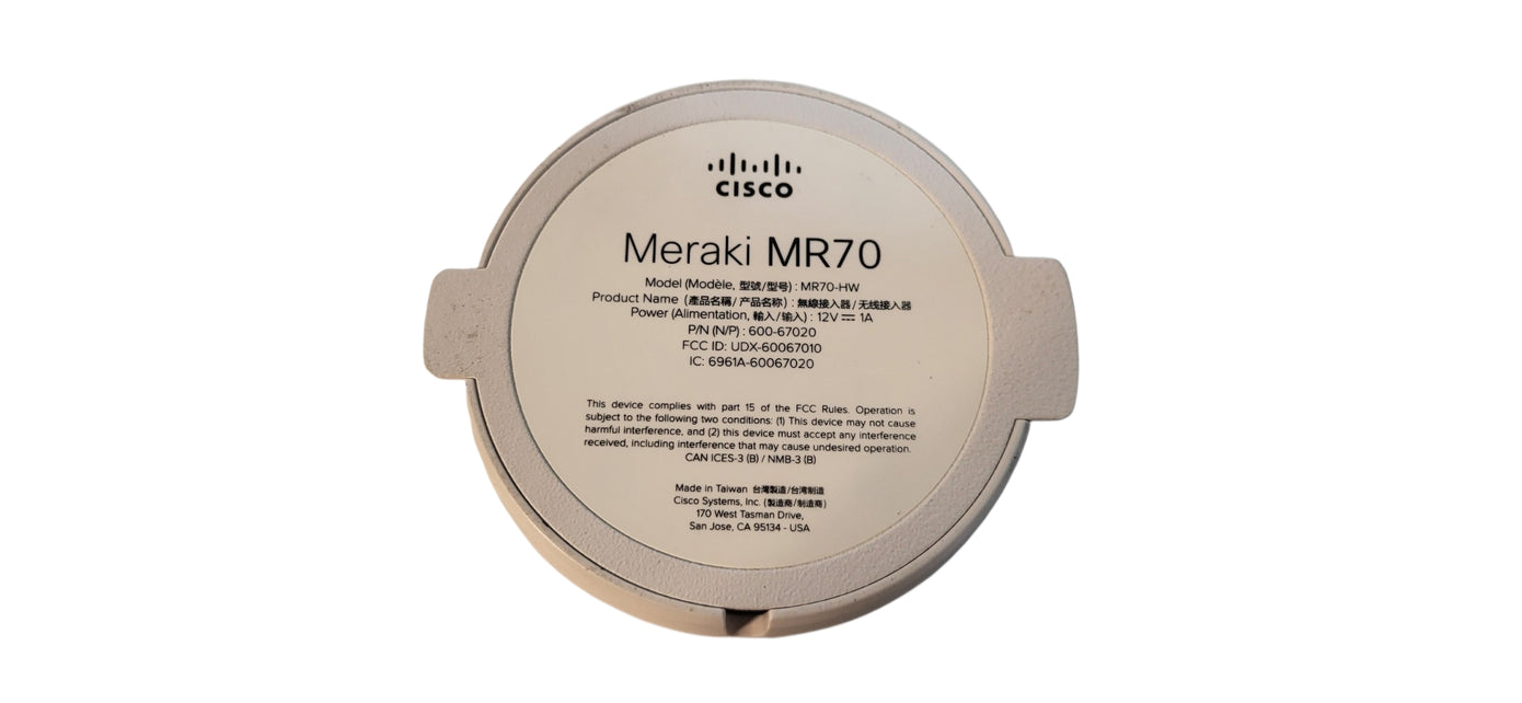 Cisco MR70-HW Cloud-Managed Outdoor Wi-Fi 5 Wireless Access Point with IP67 Rugged Design