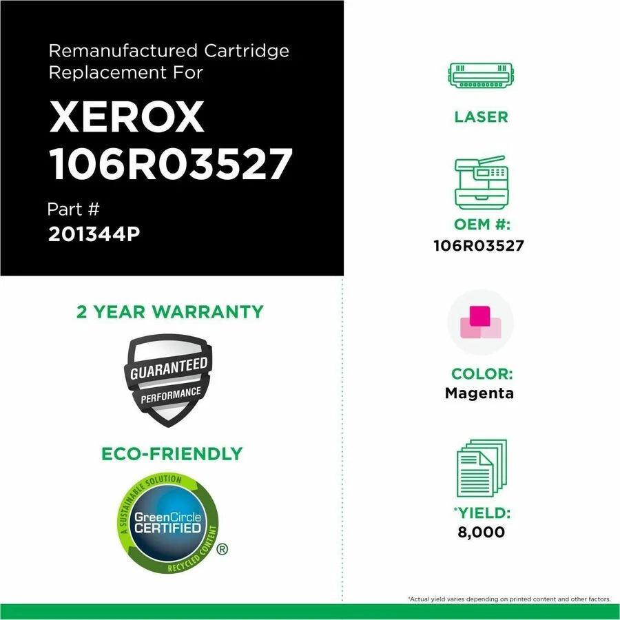 Clover Imaging Remanufactured Extra High Yield Magenta Toner Cartridge for Xerox 106R03527