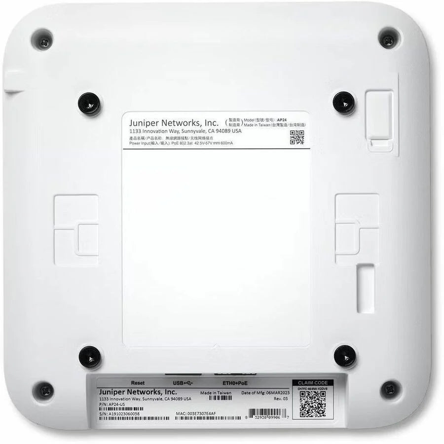 Mist AP24 Tri Band Wi-Fi 6E IEEE 802.11 a/b/g/n/ac/ax 3.60 Gbit/s Wireless Access Point - Indoor