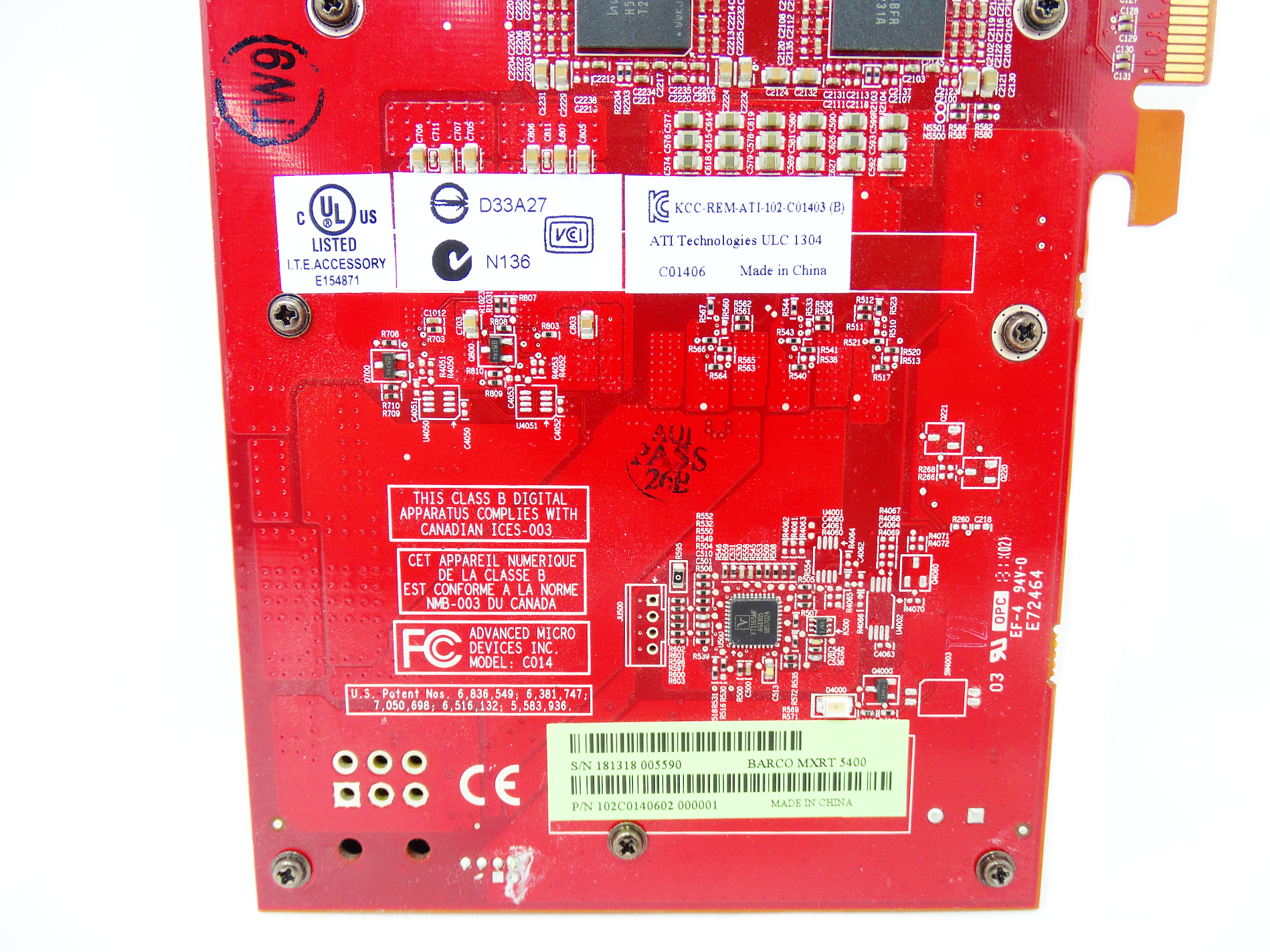BARCO ATI FirePro MXRT-5400 1GB 3D GDDR5 DVI 2*Display Port Video Card (102C0140602)