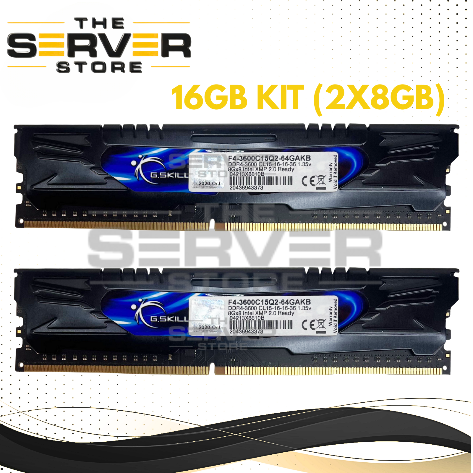 G.Skill Ares DDR4 16GB (2x8GB) 3600MHz PC4-28800 Gaming Memory Kit F4-3600C15Q2-64GAKB