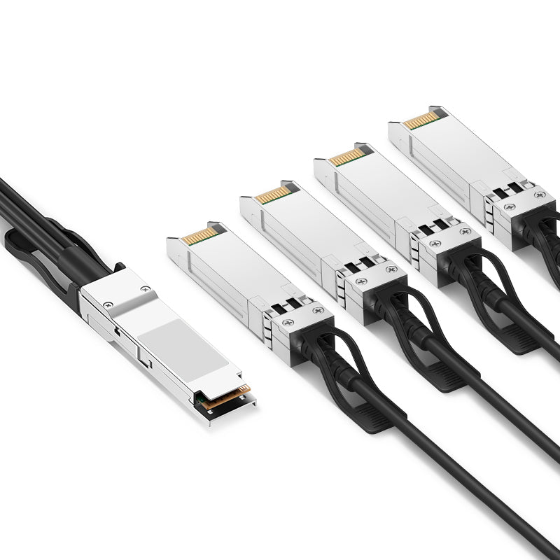 NSComm 200G PAM4 QSFP56 to 4x50G SFP56 Direct Attach PVC Copper Cable, up to 3m