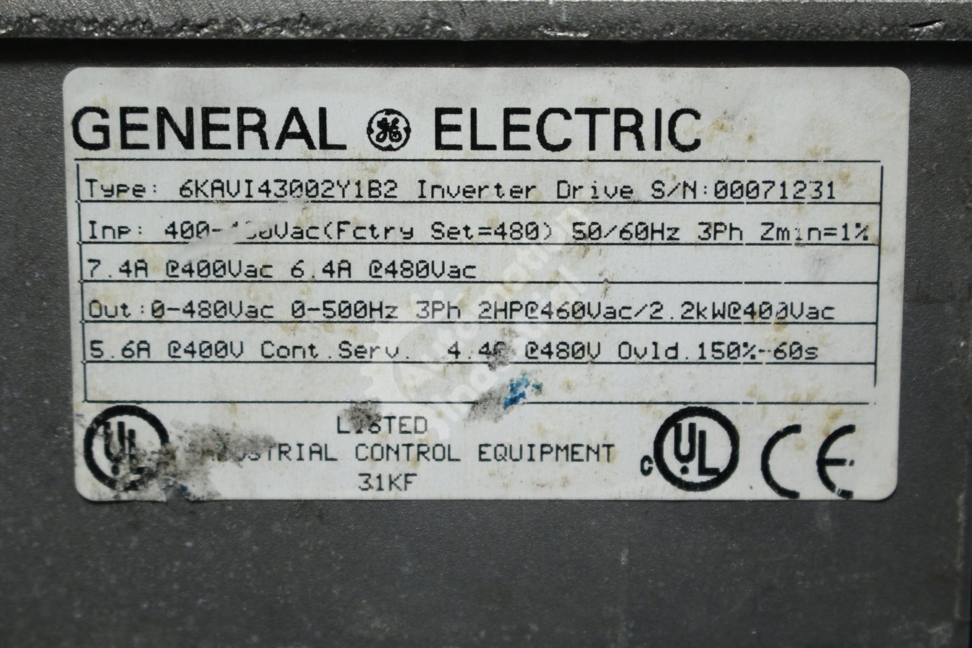 GE General Electric 6KAVI43002Y1B2 2HP Inverter Drive
