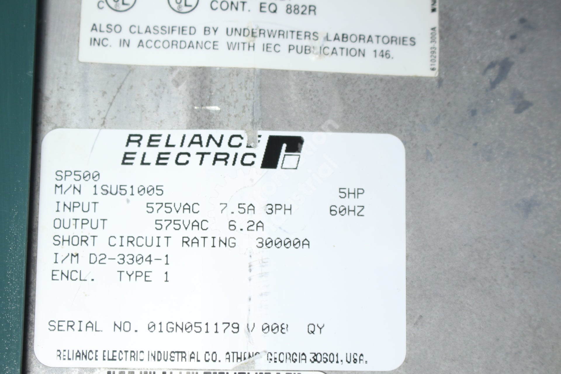 Reliance Electric 1SU51005 SP500 5.0 HP 3 Phase A/c Drive