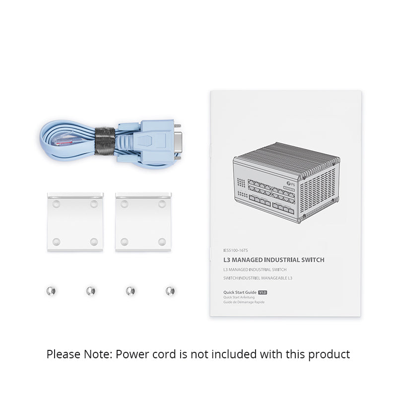 FS-IES5100-16TS, 16-Port Gigabit Ethernet L2+ Managed Industrial Switch, 16 x 10/100/1000BASE-T, with 4 x 1Gb SFP and 4 x 10Gb SFP+, -40 to 75°C Operating Temperature