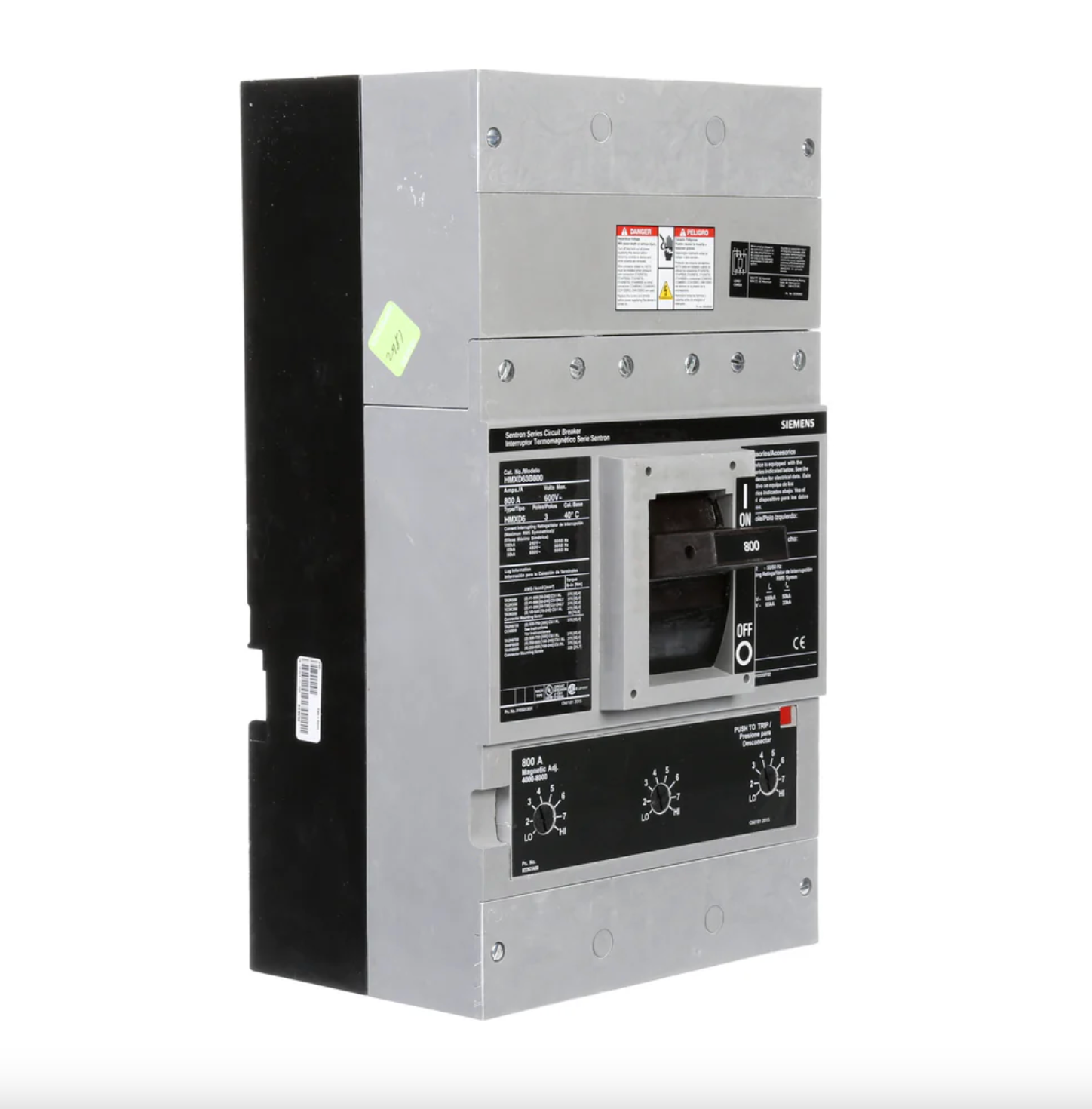 Siemens HJXD63B250 Sentron Molded Case Circuit Breaker 250A 3-Pole 600VAC Bolt-On