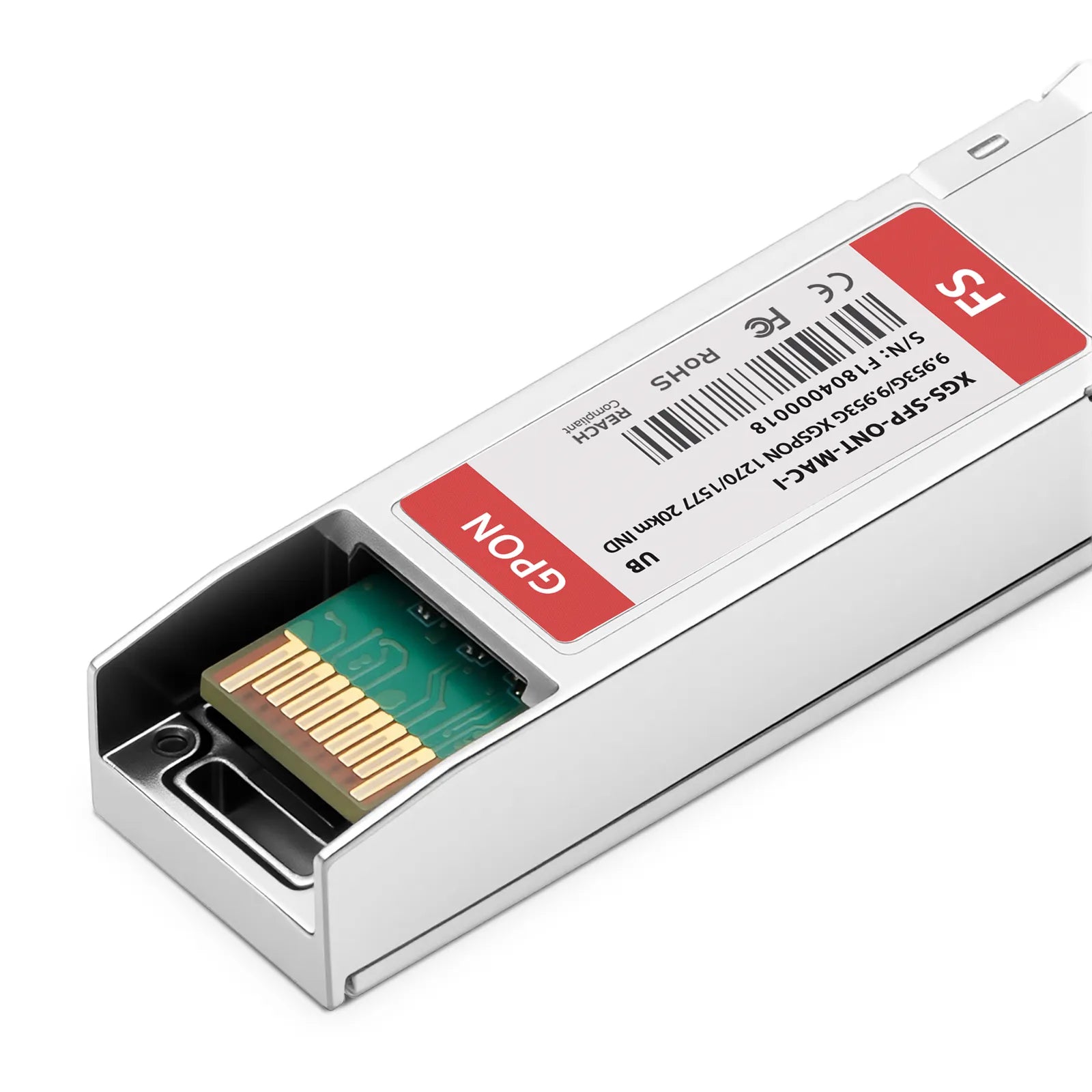 Ubiquiti Compatible XGSPON ONU SFP+ 1270nm-TX/1577nm-RX 9.953G-TX/9.953G-RX Class N1 20km Simplex SC/APC SMF Transceiver Module (Industrial)