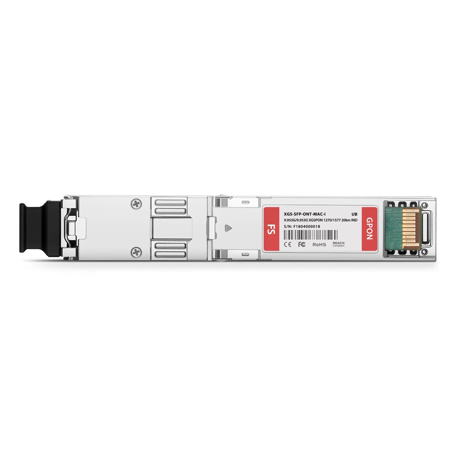 Ubiquiti Compatible XGSPON ONU SFP+ 1270nm-TX/1577nm-RX 9.953G-TX/9.953G-RX Class N1 20km Simplex SC/APC SMF Transceiver Module (Industrial)