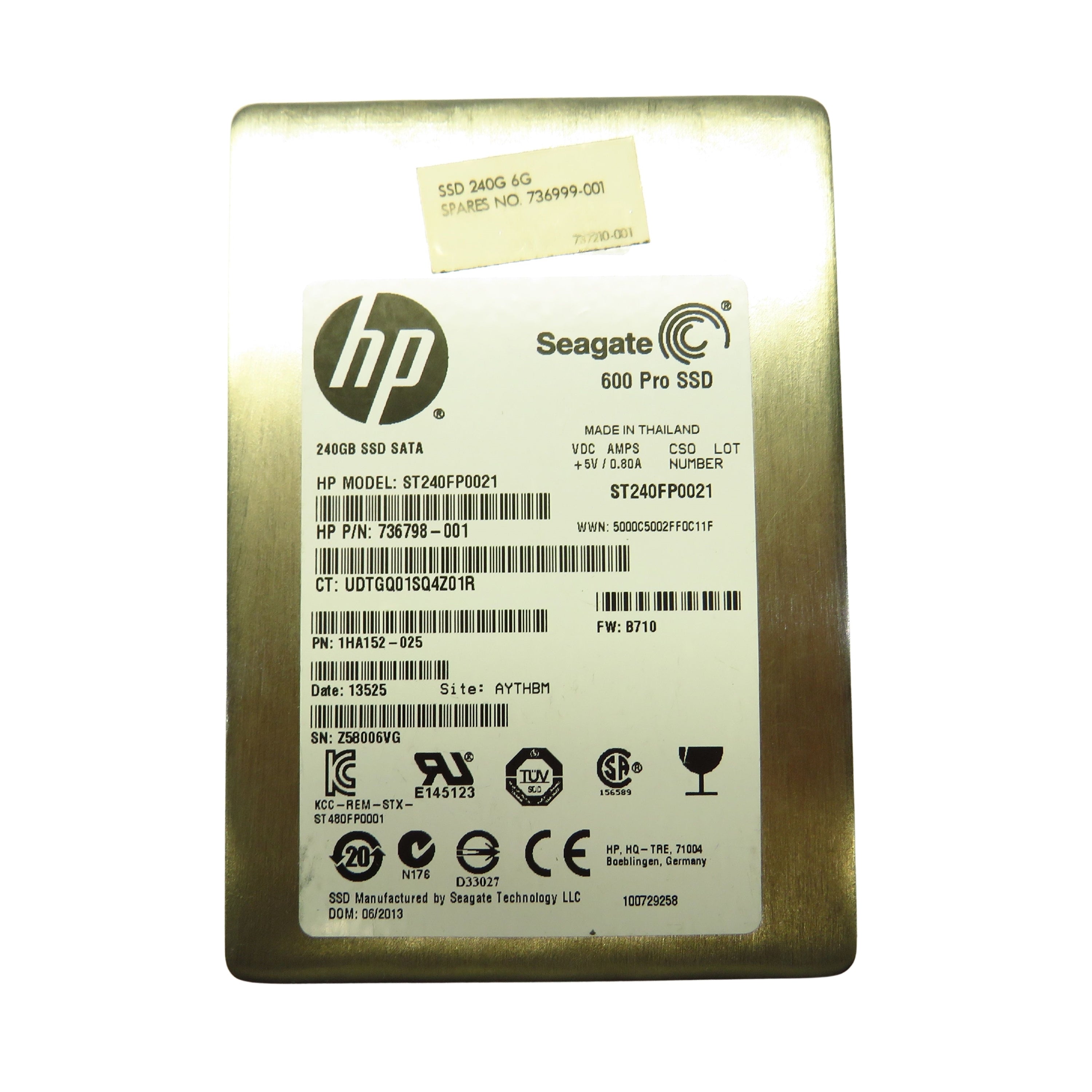 HP 736999-001 736798-001 240GB 2.5" SATA 6Gbps HS SSD Solid State Drive (Refurbished)