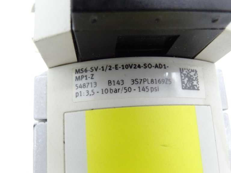 FESTO MS6-SV-1/2-E-10V24-SO-AD1 Safety Soft Start Quick Exhaust Valve with Pressure Sensor