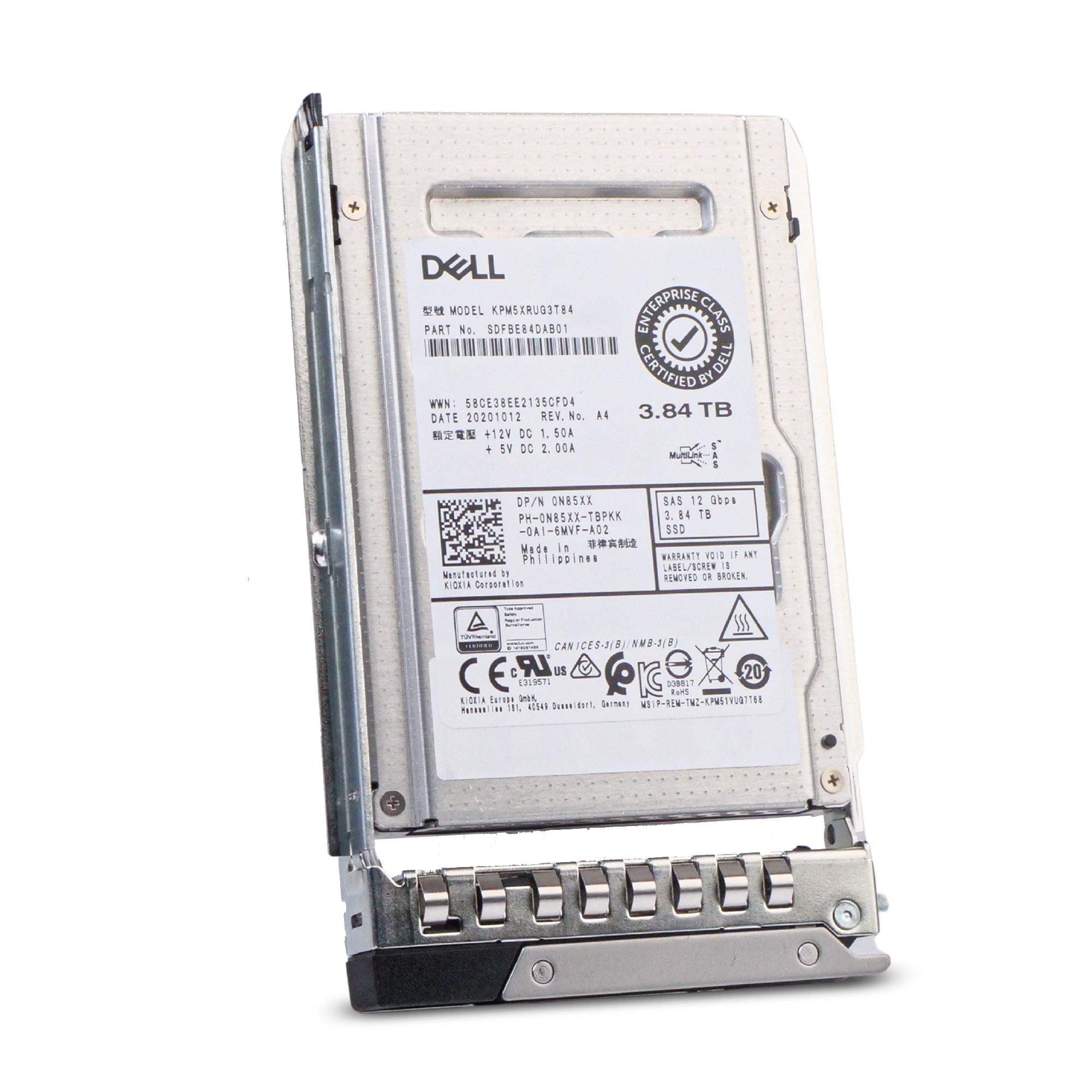 Dell G14 0YW17N 3.84TB 1 DWPD SAS 12Gb/s Read Intensive 3D TLC 2.5in Refurbished SSD