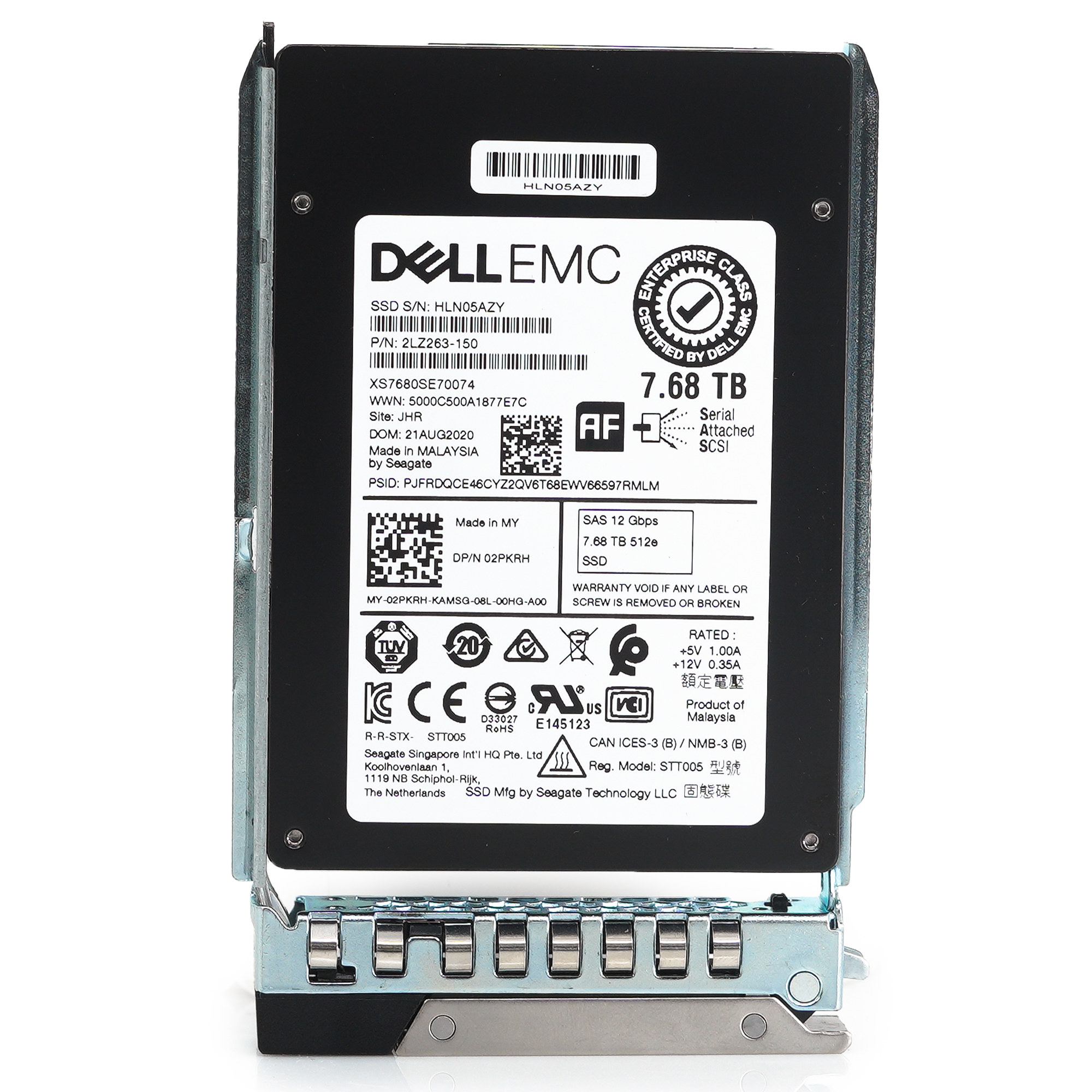 Dell G14 2PKRH XS7680SE70074 7.68TB SAS 12Gb/s 1DWPD Read Intensive 2.5in Solid State Drive