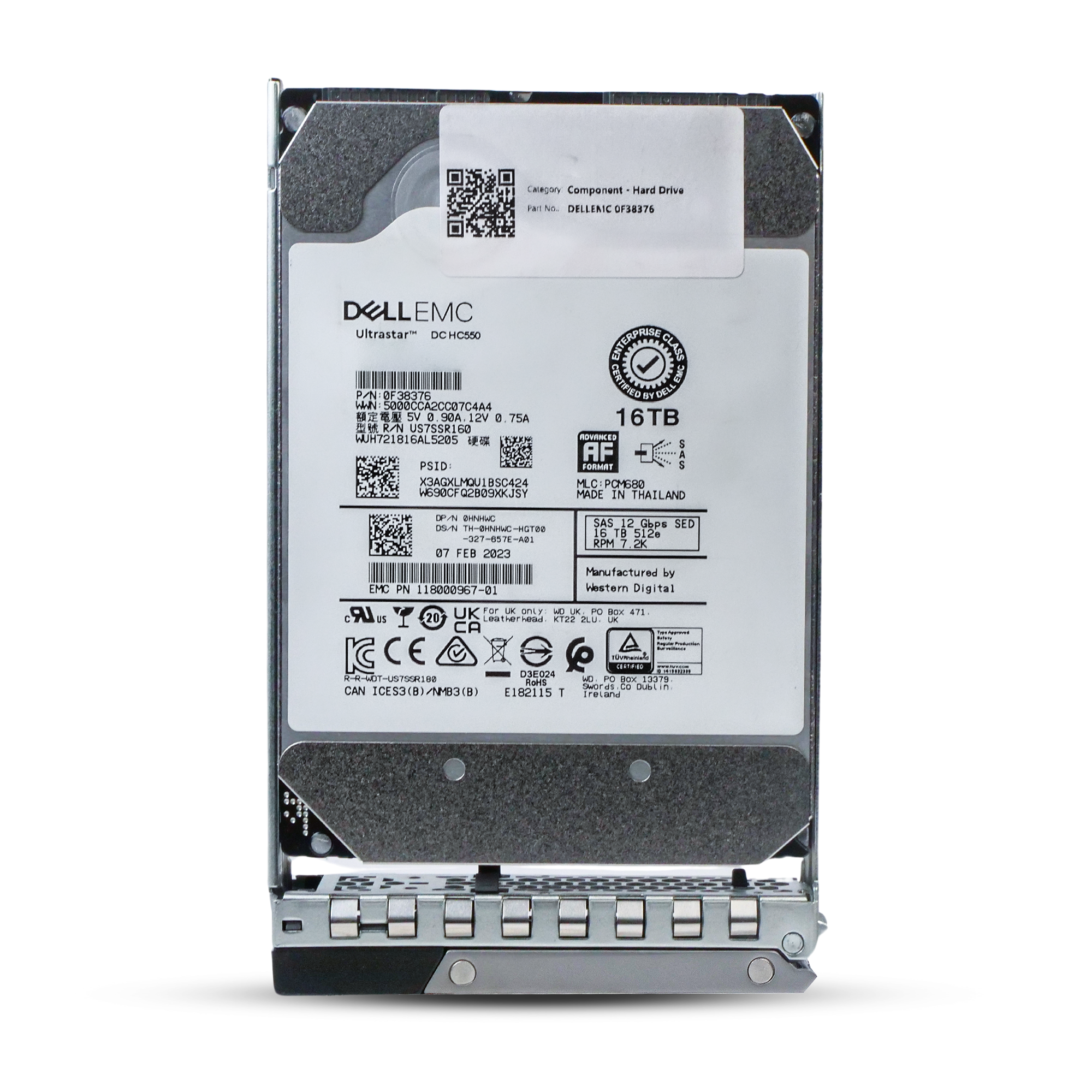 Dell G14 400-BHIY 16TB 7.2K RPM SAS 12Gb/s 512e 3.5in Refurbished HDD