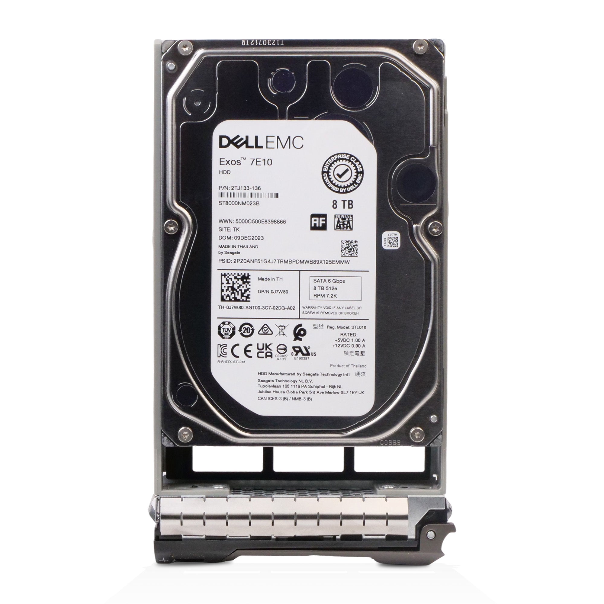 Dell G13 0T05HP 8TB 7.2K RPM SATA 6Gb/s 512e 256MB 3.5in HDD