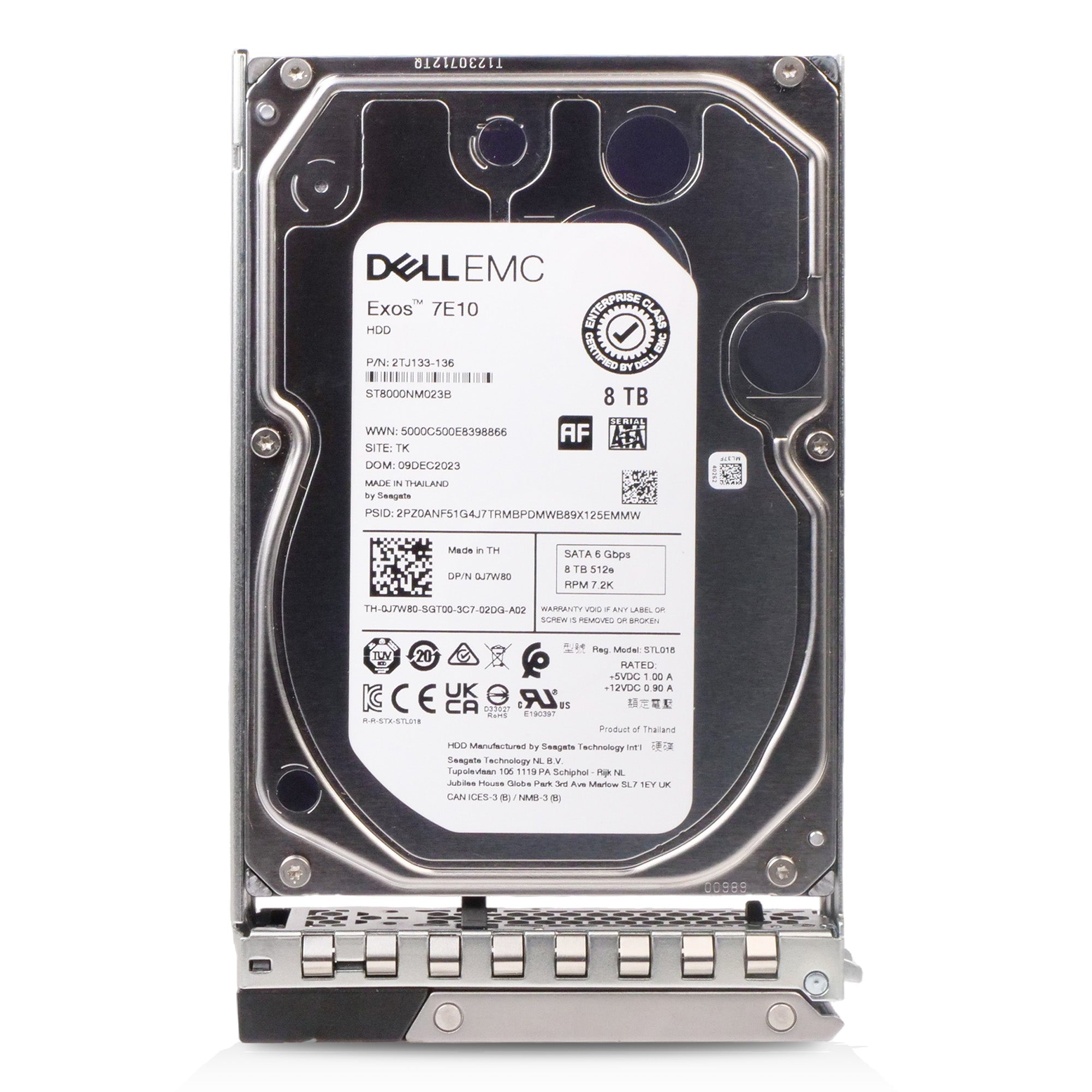 Dell G14 1WMVC 8TB 7.2K RPM SATA 6Gb/s 512e 256MB 3.5in HDD