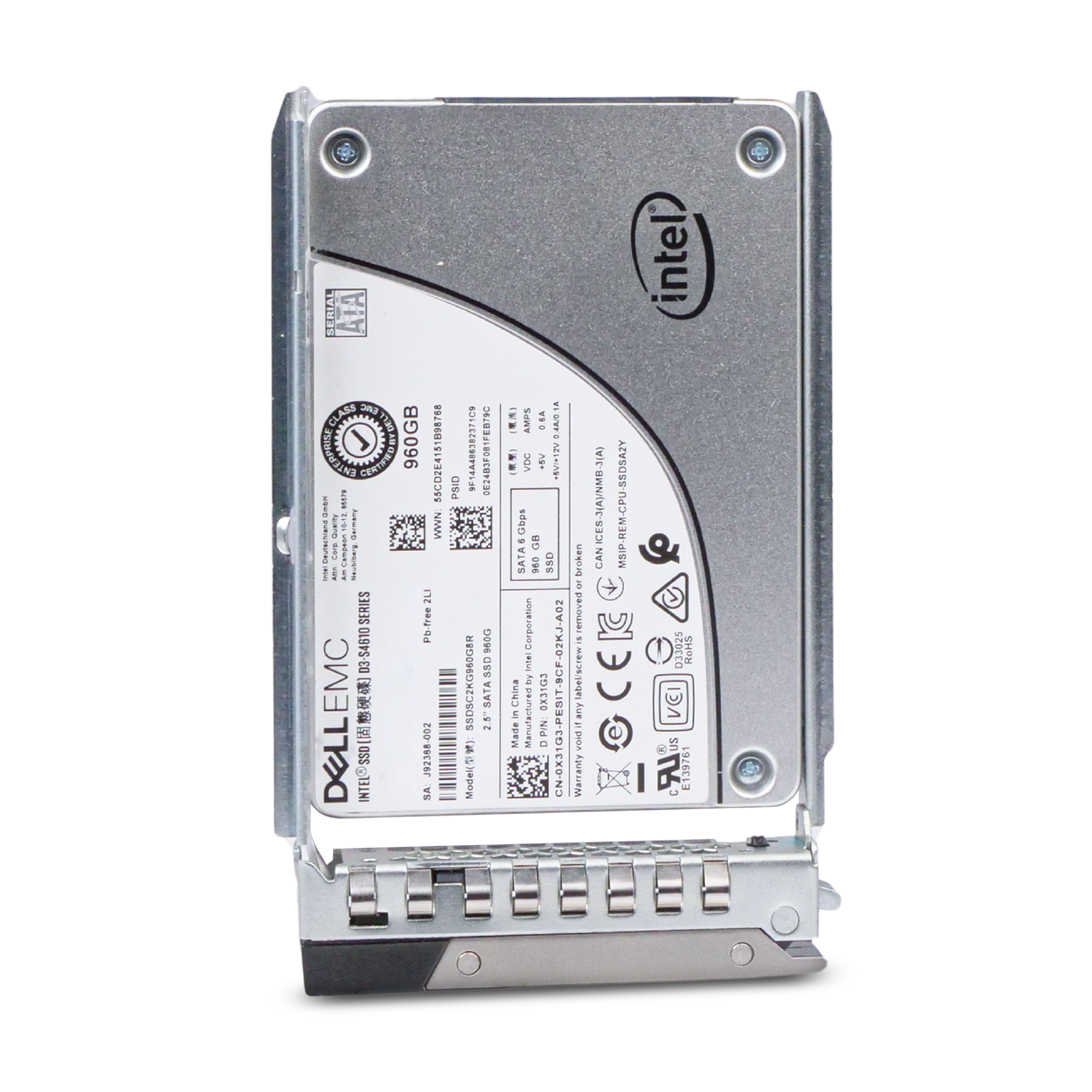 Dell G14 9PTC2 960GB 3 DWPD SATA 6Gb/s 3D TLC 2.5in Refurbished Mixed Use SSD