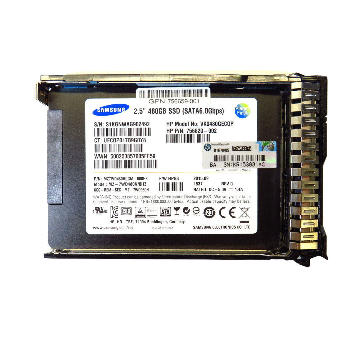 HP 757371-001 756620-002 480GB 2.5" SATA 6Gbps VE SC PLP SSD Solid State Drive (Refurbished)