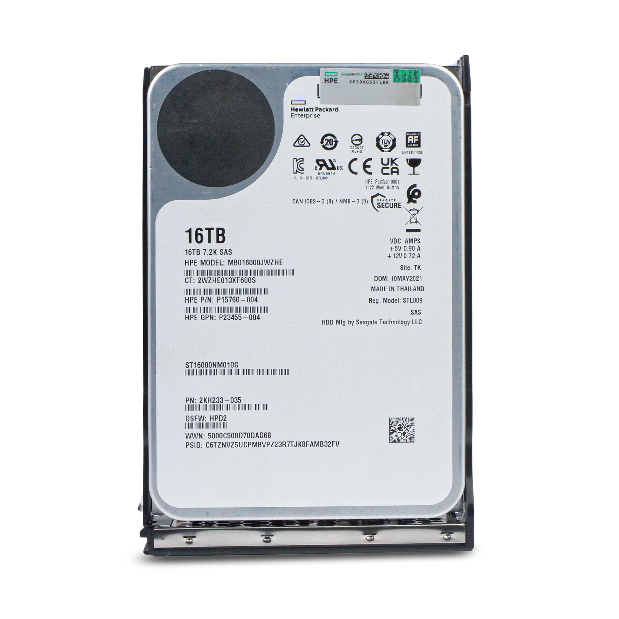 HP Generation 11 MB016000JWZHE P15760-004 16TB 7.2K RPM SAS 12Gb/s 512e 256MB 3.5in HDD