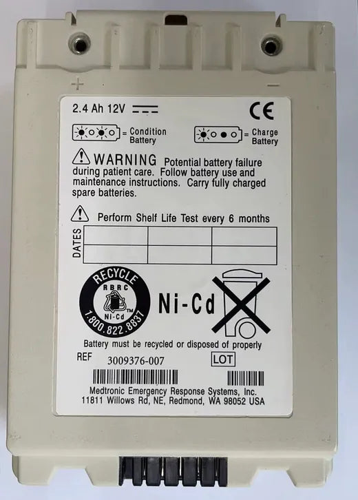 3009376-007 Defibrillator Battery For Medtronic LIFEPAK SLA Ni-Cd 12V 2.4Ah