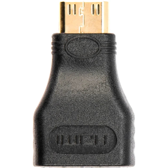 Rocstor Premium HDMI to HDMI Mini Adapter - F/M - 1 Pack - 1 x HDMI Female Digital Audio/Video - 1 x Mini Type C HDMI Male Digital Audio/Video - Gold Connector - Black - Adapter