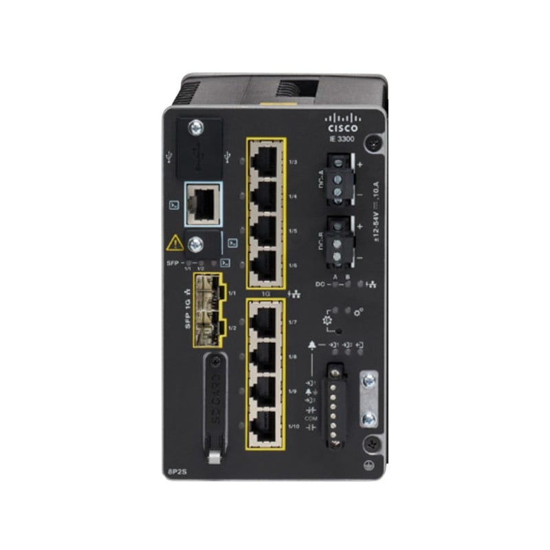 Cisco IE-3300-8T2X-E Catalyst IE3300 Rugged Managed Industrial Switch with 8 RJ45 and 2 SFP+ Ports