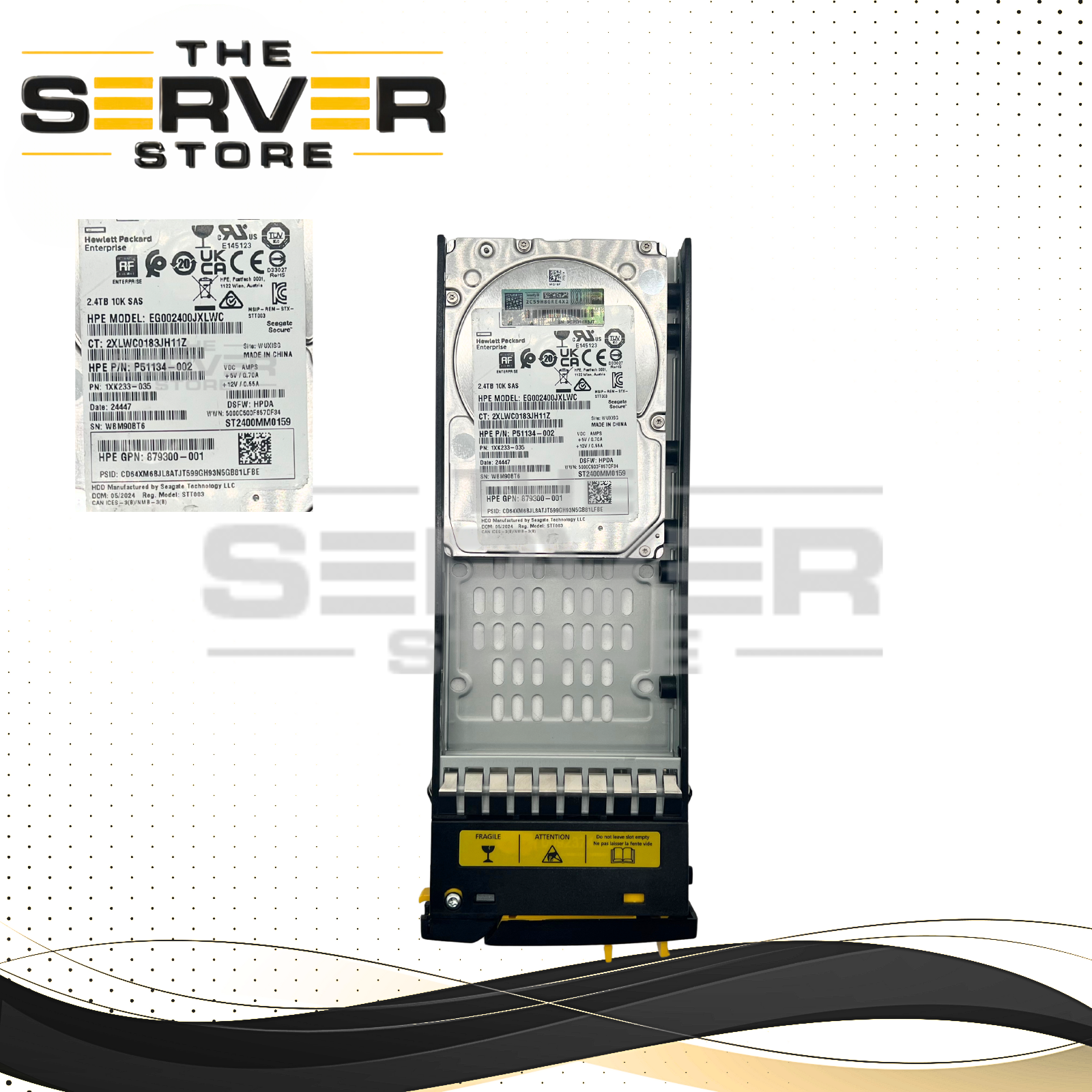HPE 2.4TB SAS 12G 10K with Tray SFF 2.5" HDD 10E2400 for HPE 3PAR StoreServ ST2400MM0159