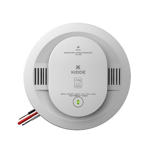 Kidde RGCUAR-RW Ring Smart Hardwired Smoke & Carbon Monoxide Alarm with 2 AA Battery Backup
